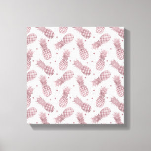 Rose Gold Dots Ananas Leinwanddruck