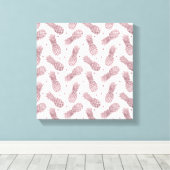 Rose Gold Dots Ananas Leinwanddruck (Insitu (Holzboden))