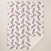 Rose Gold Dots Ananas Sherpadecke (Vorderseite)