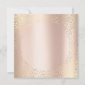 Rose Gold Dots Confetti Champaigne Geburtstag 16. Einladung (Rückseite)