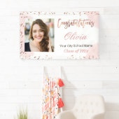 Rose Gold Dots Graduate Foto Graduate Party Banner (Insitu)