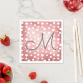 Rose Gold Dots | Personalisiert Paper Napkin Serviette (Beispiel)