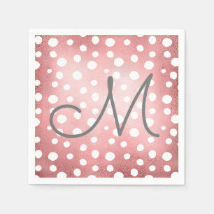 Rose Gold Dots Personalisiert Paper Napkin Serviette