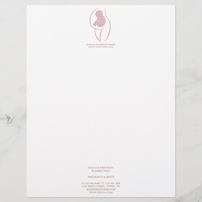 Rose Gold Doula & Geburt Briefbogen (Vorderseite)