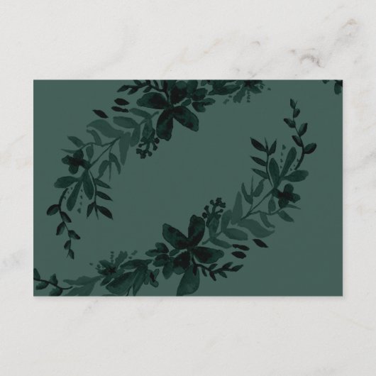 Rose Gold Drehbuch Blumengrün Hochzeitsrichtung Begleitkarte (Rückseite)