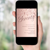 Rose Gold Drehbuch Stars 70. Geburtstag Einladung