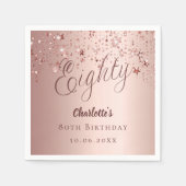 Rose Gold Drehbuch Stars 80. Geburtstag Serviette (Vorderseite)