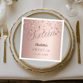 Rose Gold Drehbuchstars Sweet 16 Serviette