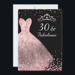Rose Gold Dress Black 30 & Fabulous 30. Geburtstag Einladung<br><div class="desc">Rose Gold Dress Black 30 & Fabulous 30. Geburtstag Einladung Siehe Matching Kollektion in Nest und Nest Store</div>