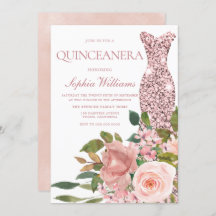 Rose Gold Dress & Blush Rosa Blume Quinceanera