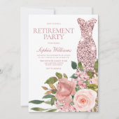 Rose Gold Dress Blush Rosa Blumenzellenansammlung  Einladung (Vorderseite)