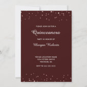 Rose Gold Dress Burgundy Quinceanera Party 15. Einladung (Rückseite)