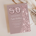 Rose Gold Dress Dusty Pink 50. Geburtstag Einladung<br><div class="desc">Rose Gold Dress Dusty Pink 50. Geburtstag Frauen Party Einladung Variationen zu den Einladungen und passende Artikel in unserem Shop</div>