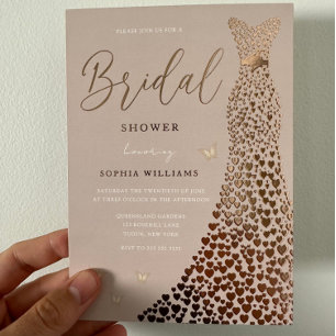 Rose Gold Dress Dusty Rose & Blush Brautparty Folieneinladung