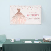Rose Gold Dress Quinceañera 15. Geburtstag Hinterg Banner (Messeveranstaltung)