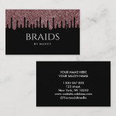 Rose Gold Drilling Glitzer Braids Visitenkarte (Vorne/Hinten)