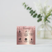 Rose Gold Drilling Glitzer Candle Care Quadratische Visitenkarte (Stehend Vorderseite)