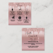 Rose Gold Drilling Glitzer Candle Care Quadratische Visitenkarte (Vorne/Hinten)