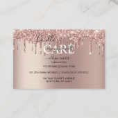 Rose Gold Drilling Glitzer Candle Care Visitenkarte (Rückseite)