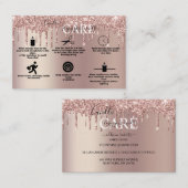Rose Gold Drilling Glitzer Candle Care Visitenkarte (Vorne/Hinten)