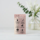 Rose Gold Drilling Glitzer Candle Care Visitenkarte (Stehend Vorderseite)