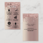 Rose Gold Drilling Glitzer Candle Care Visitenkarte (Vorne/Hinten)