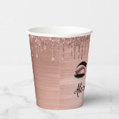 Rose Gold Drilling Glitzer Glam Eyes Pappbecher (Rechts)