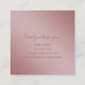 Rose Gold Drilling Glitzer Lips Makeup Quadratische Visitenkarte (Rückseite)