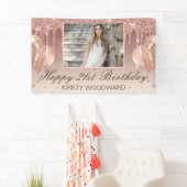 Rose Gold Drilling Glitzer mit Diamanten Geburtsta Banner (Insitu)