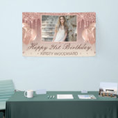 Rose Gold Drilling Glitzer mit Diamanten Geburtsta Banner (Messeveranstaltung)