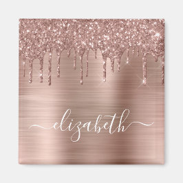 Rose Gold Drilling Glitzer Mit Monogramm Magnet