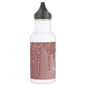 Rose Gold Drilling Glitzer Monogram Edelstahlflasche (Links)