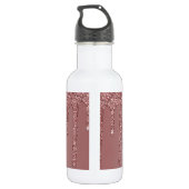 Rose Gold Drilling Glitzer Monogram Edelstahlflasche (Rückseite)