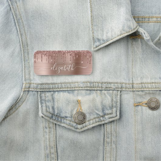 Rose Gold Drilling Glitzer Namensschild (Beispiel)