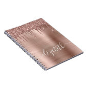 Rose Gold Drilling Glitzer Personalisiert Notizblock (Rechte Seite)