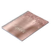 Rose Gold Drilling Glitzer Personalisiert Notizblock (Linke Seite)