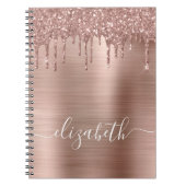 Rose Gold Drilling Glitzer Personalisiert Notizblock (Vorderseite)