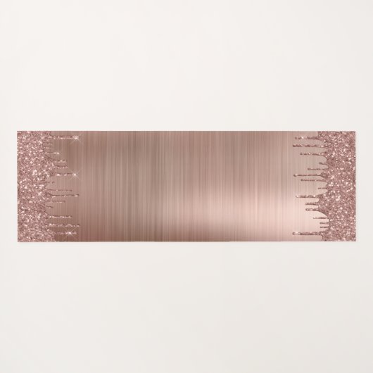 Rose Gold Drilling Glitzer Personalisiert Yogamatte (Rückseite (Horizontal))