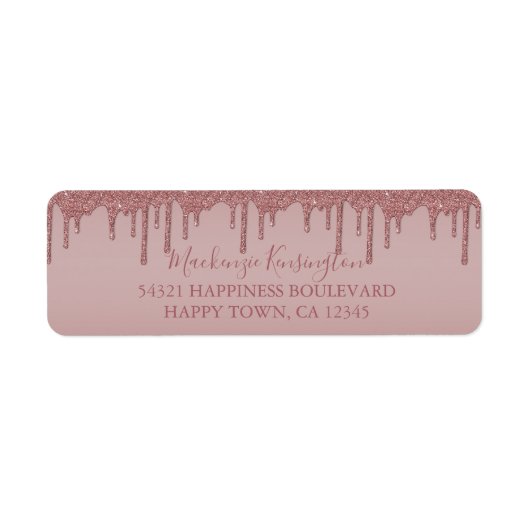 Rose Gold Drilling Glitzer Rücksendeadresse (Vorne)