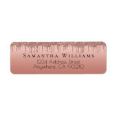 Rose Gold Drilling Glitzer Rücksendeadressen-Aufkl (Vorne)