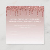 Rose Gold Drilling Glitzer Weiterempfehlen Empfehlungskarte (Rückseite)
