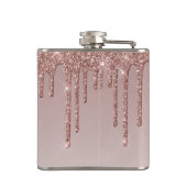 Rose Gold Dripping Glasseim Flachmann (Rückseite)