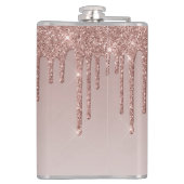 Rose Gold Dripping Glasseim Flachmann (Rückseite)