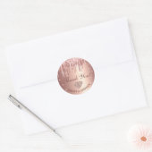 Rose Gold Dripping Glitzer & Diamond Wedding Runder Aufkleber (Umschlag)