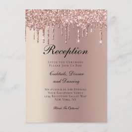 Rose Gold Dripping Glitzer Hochzeitsszension Begleitkarte