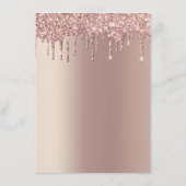 Rose Gold Dripping Glitzer Hochzeitsszension Begleitkarte (Rückseite)