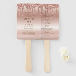 Rose Gold Dripping Glitzer Metallic Shine Wedding Fächer
