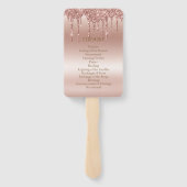 Rose Gold Dripping Glitzer Metallic Shine Wedding Fächer (Rückseite)