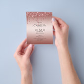 Rose Gold Dripping Glitzer Moderne Hochzeit Einlad Flyer (Gruppe)
