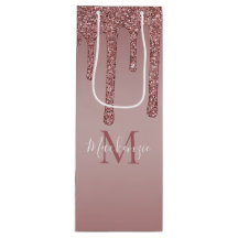 Rose Gold Dripping Glitzer Monogram
